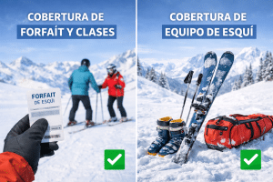 &iquest;El seguro de esqu&iacute; cubre el forfait, las clases y el material deportivo