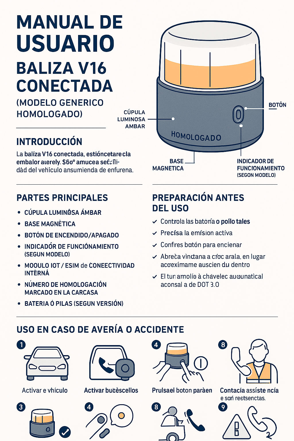 baliza v16 conectada manual de usuario