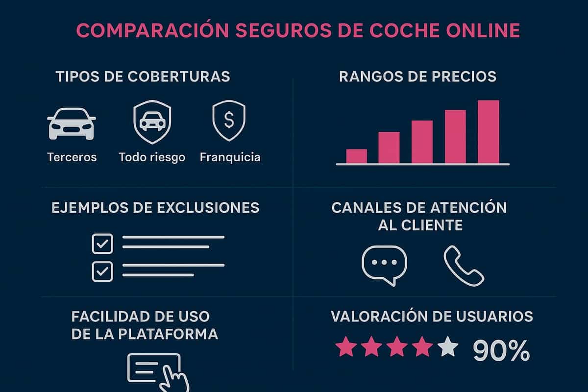 Factores clave al comparar seguros de coche online en 2026