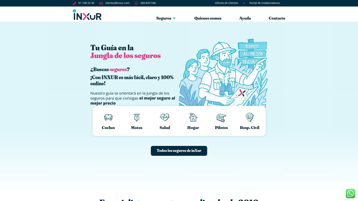 Plataforma de un corredor de seguros digital con sus herramientas de comparación