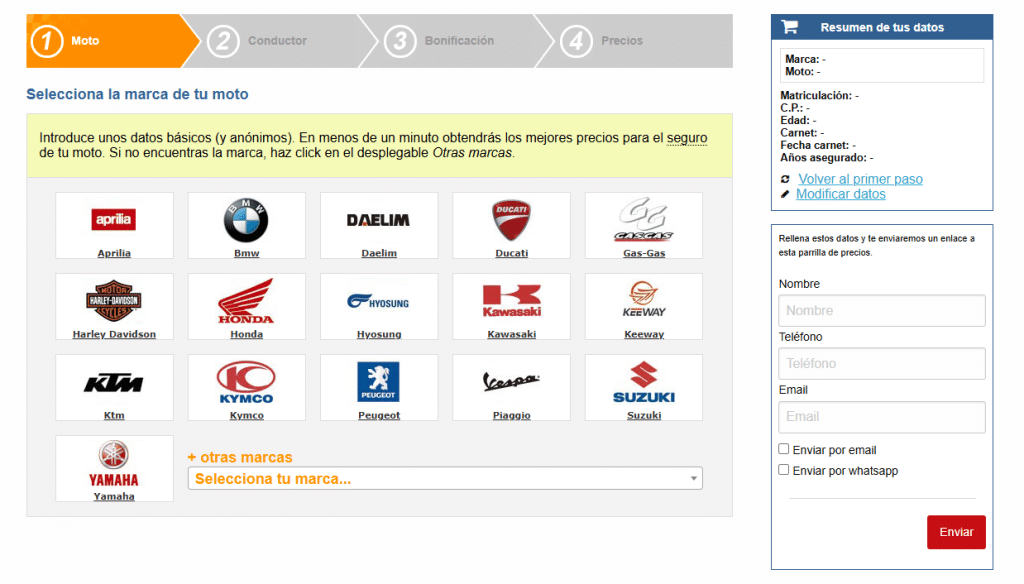 inxur.com - comparador seguros de moto