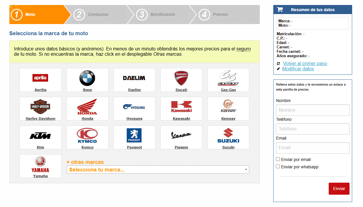 inxur.com - comparador seguros de moto