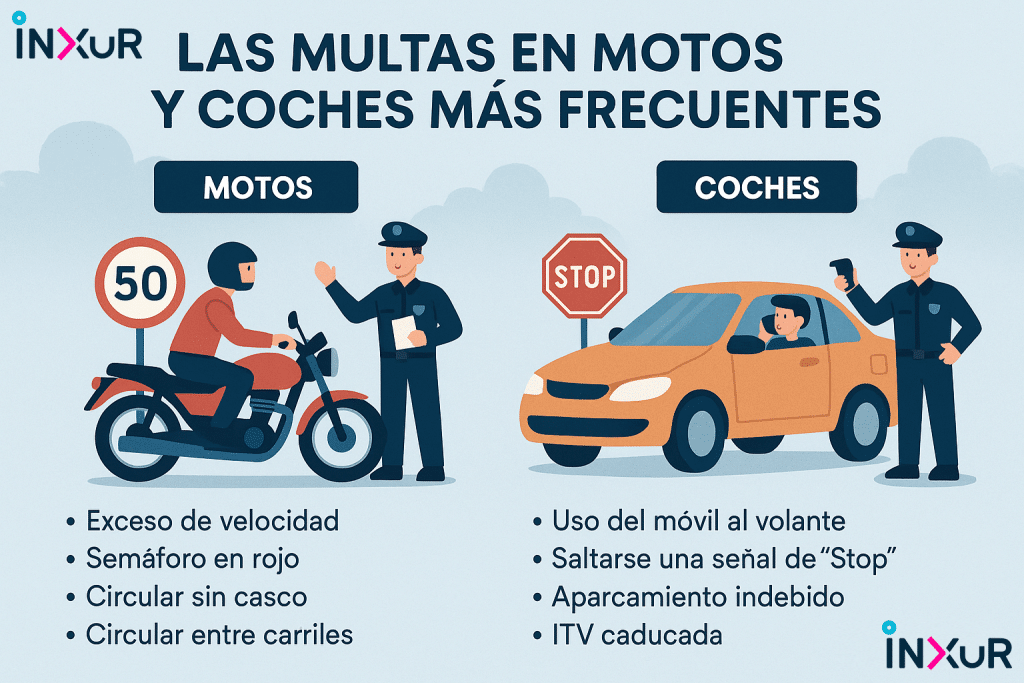 multas mas frecuentes coches motos