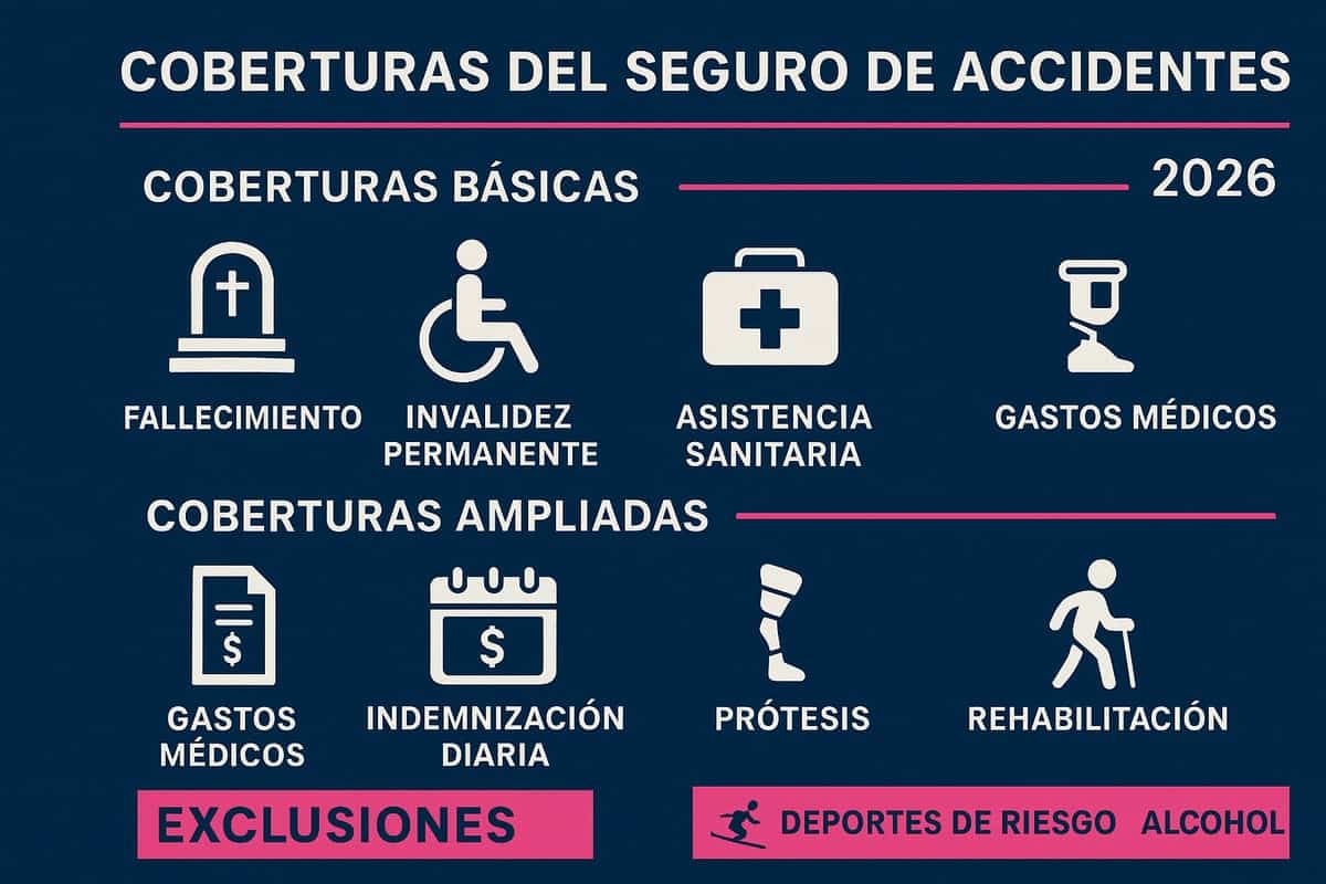 Coberturas, exclusiones y límites habituales en 2026