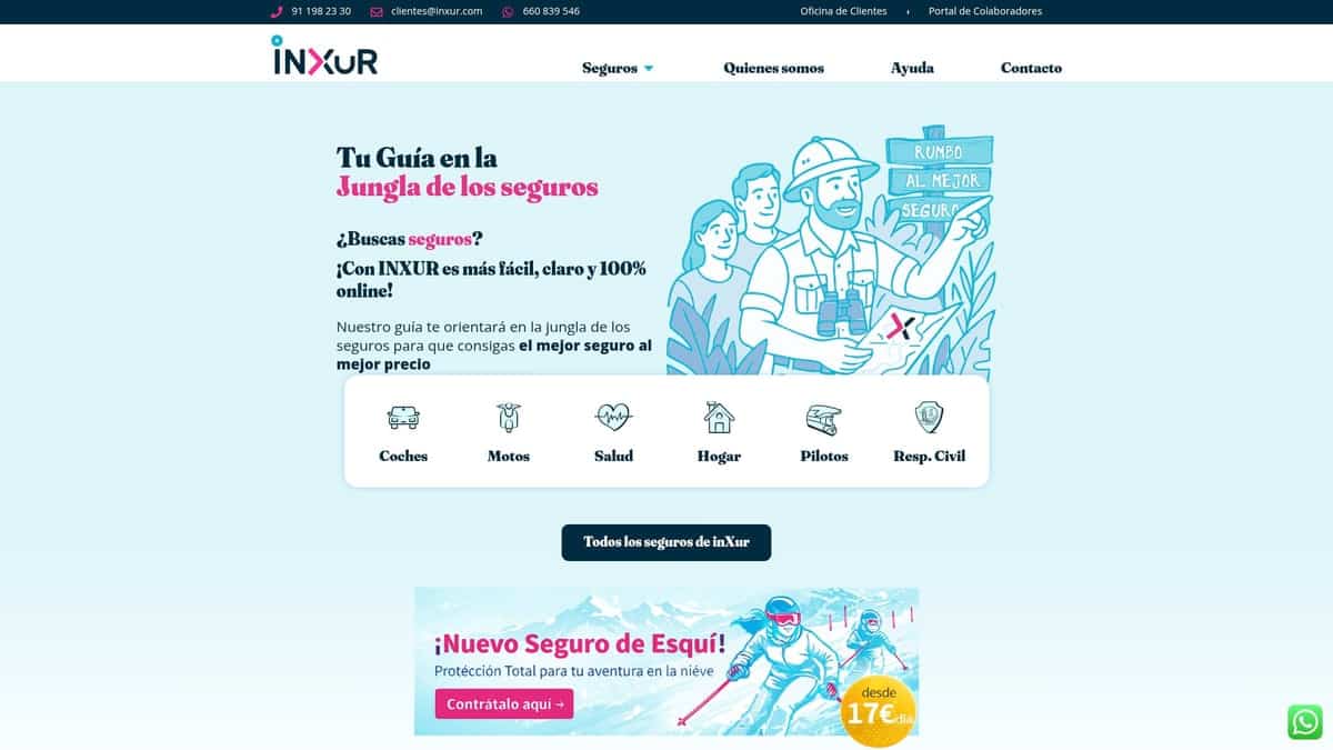 Pantalla de Inxur para comparar y contratar un seguro de accidentes online