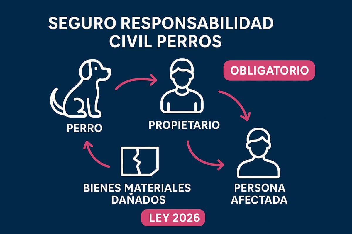 Perro paseando con su dueño, cubierto por un seguro de responsabilidad civil