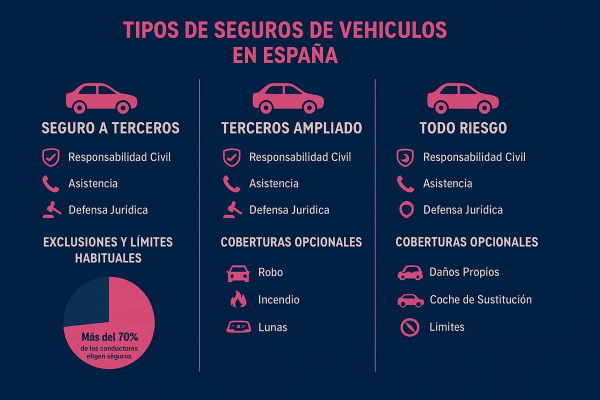 Tipos de seguros de vehículos y coberturas principales